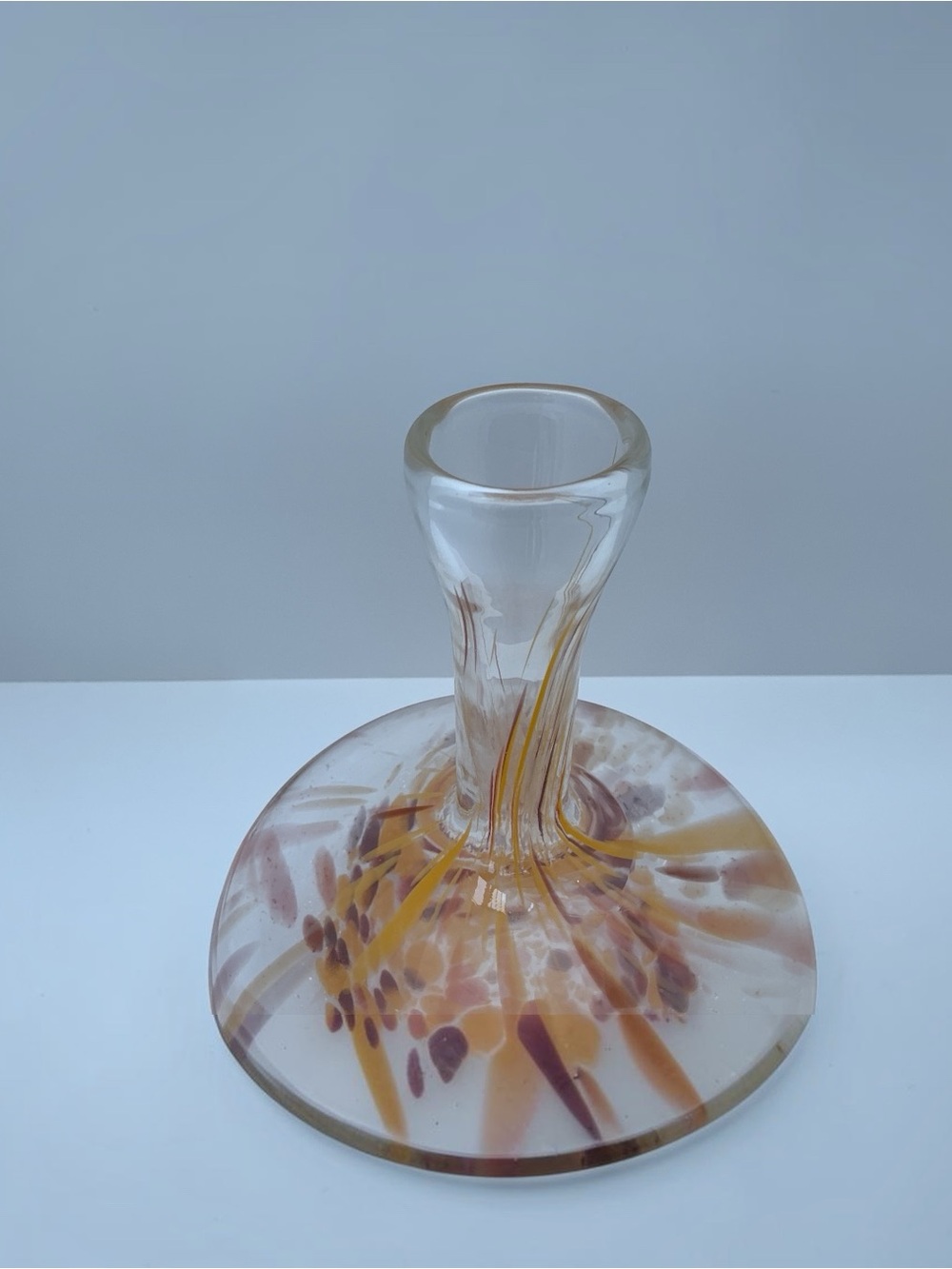 Vintage Hand Blown Art Glass Vase Wine Decanter , Confetti Swirl - Picture 4 of 4